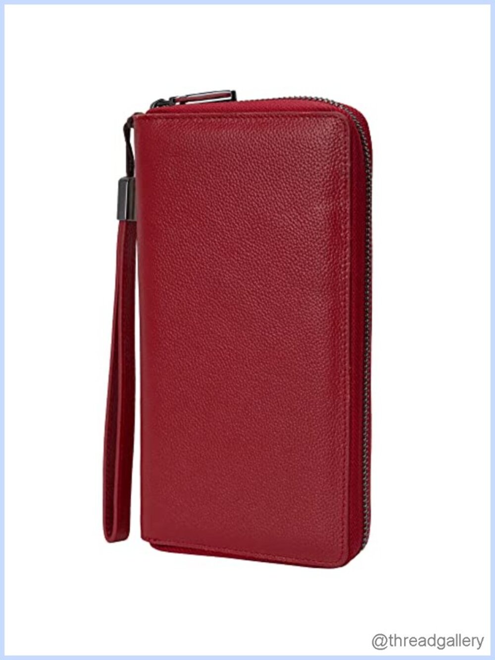 Genuine Leather RFID Blocking Zip Around Wallet Wristlet Large Travel Clutch